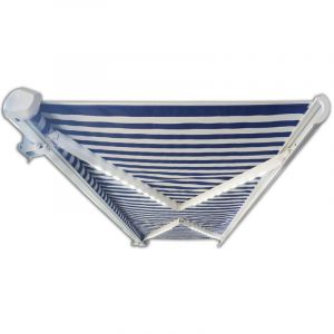 Image de Store banne intégral à led électrique elos Couleur : bleu marine-blanc, Taille : 350 x 250 cm - Home Deluxe