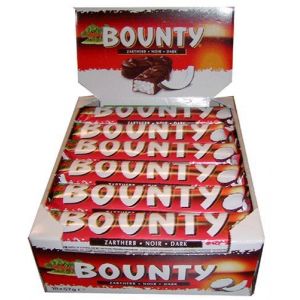 Image de Bounty Chocolat noir 57g - Lot de 24