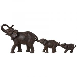 J-Line Statuette famille éléphants JOLIPA JLINE 90515