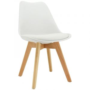 Aubry Gaspard Chaise coussin en polypropyl&egrave;ne et bois Blanc