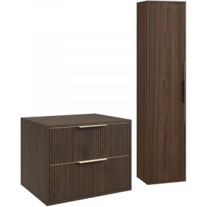 Badplaats Meuble sous-vasque Rimini 60 cm - Noyer brun - Meuble