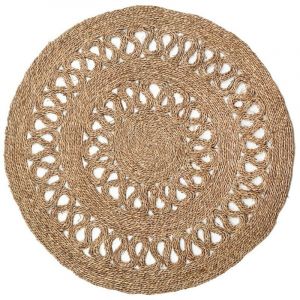 Aubry Gaspard Tapis rond en jonc naturel 120 cm