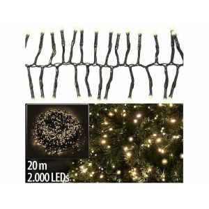 Lunartec Guirlande lumineuse 2000 LED - 20 m - Blanc chaud - Contemporain - Clignotant - Electrique