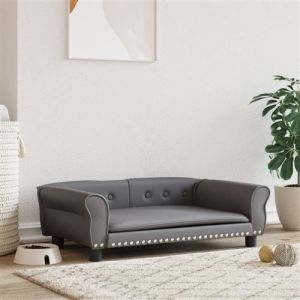 VidaXL Lit pour chien gris 95x55x30 cm similicuir