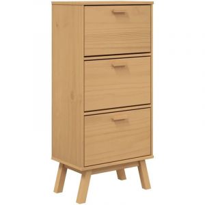 VidaXL Armoire à Chaussures, Étagère à Chaussures avec Pieds, Meuble à Chaussures avec Rangement Salon, Moderne, Marron Bois Pin Massif