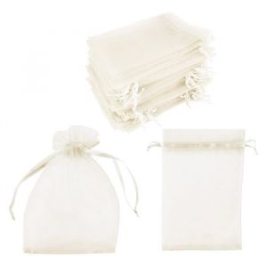 Sachets En Organza, Paquet De 100 Crème