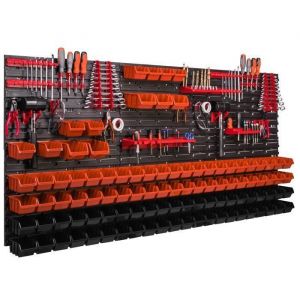 Panneau mural pour outils 173 x 78 cm avec 101 pcs Bo&icirc;te Orange et Noire XL V6