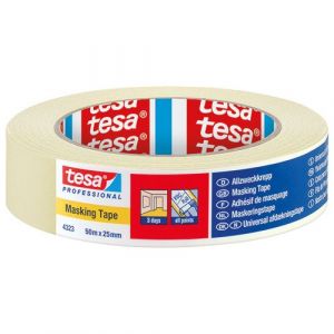 Tesa Ruban protection peinture - 50 m x 25 mm - Ruban masquage, Ruban protection