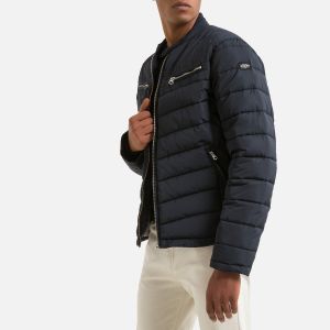 Schott Blouson zippé style biker Dayton 18 Bleu Marine - Taille 3XL;M;S;XL;2XL;L