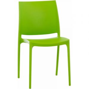 Décoshop26 Chaise de jardin en plastique vert design simple empilable 10_0001384