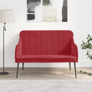 VidaXL Banc Rouge bordeaux 110x76x80 cm Velours