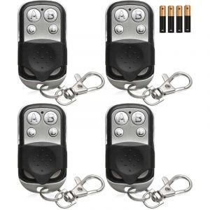 4 Pièces Telecommande Universelle Portail, Télécommande Garage Portail Universelle, Clonage de Télécommande avec 4 Touches et Fréquence Fixe 433,92