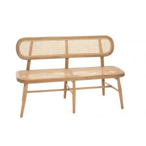 Image de Amadeus Banc pour deux personnes en bois et en cannage