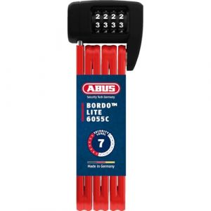 Abus 6055C Bordo Combo Lite 6055C/85 RD SH Unisex, Rouge, 85 cm