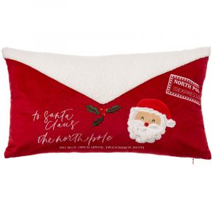Coussin décoratif Lettre au Père Noël Rouge et Blanc 50 x 30 cm