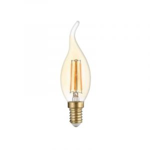 Image de Optonica Ampoule LED C35 Flamme Coup de Vent Filament 4W Golden Glass Dimmable E14 Blanc Chaud 2500K