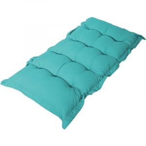 Deco Arts - Coussin capitonné Confort Intérieur Extérieur 120x60cm - Bleu Caraïbes