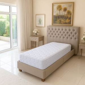 Lot de 2 matelas face été latex naturel 70 kg/m3 face hiver mémoire de forme 60 kg/m3 70x190 x 22 cm ferme - spécial sommier electrique - déhoussable