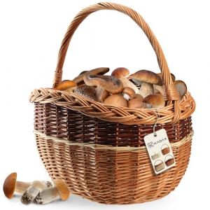 Kadax - Panier en Osier Panier à Champignons Shopping Pique-Nique Fruits en Osier Grand Eco