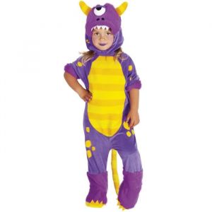Rubie's Costume Monstercin pour enfants, taille bébé 1 à 2 ans, barboteuse avec velcro et queue, yeux saltons pour Halloween, carnaval, Noël et anniversaire