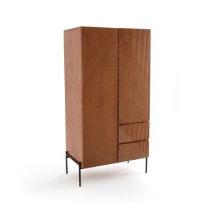 Armoire 2 portes Lodge Noyer / Noir Taille Taille Unique