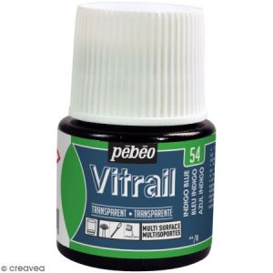 Pebeo Peinture Vitrail Bleu INDIGO 45 ml