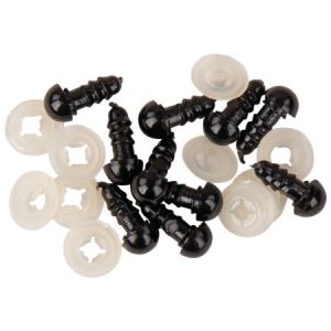Rayher Yeux de sécurité en plastique - 6 mm - Noir - 10 pcs
