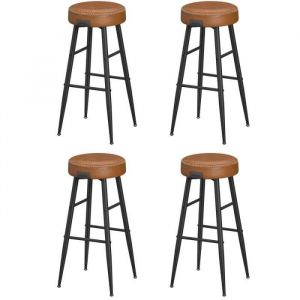 Tabouret de Bar Lot de 4 51,6 cm x 51,6 cm x 76,2 cm Marron Caramel