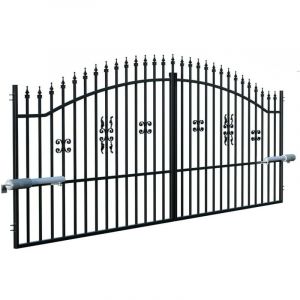 Azura home design Portail ÉLIZA III double battant 4 m avec motorisation intégrée - Pack sécurité: Avec