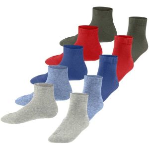 Image de Esprit Solid Mix Multipack K Sn coton unies lot de 5 paires, Chaussettes basses Mixte enfant, Multicolore Blue Grey Red Mix 0020, 23-26