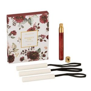 J-Line Lot de 3 Suspensions Parfumées "Romance Life" 14cm Mimosa & Rose