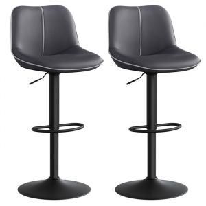 Lot de 2 tabourets de bar pivotants réglables en hauteur noir