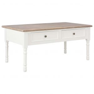 Image de VidaXL Table Basse 100x55x45 cm Bois Blanc et Couleur de Bois