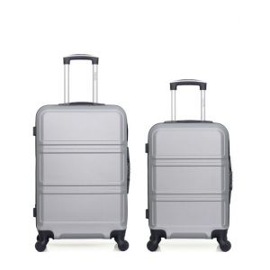 Hero Lot de 2 valises weekend et cabine utah - gris