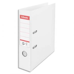 Esselte Classeur à levier N°1 Power en polypropylène, dos 75mm, coloris blanc