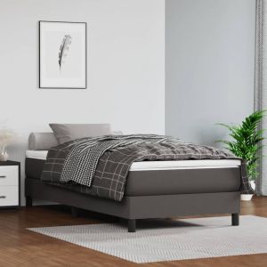 VidaXL Matelas de lit à ressorts ensachés Gris 100x200x20cm Similicuir