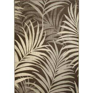 The Deco Factory Tapis scandinave moderrne motif feuilles 160x230 taupe