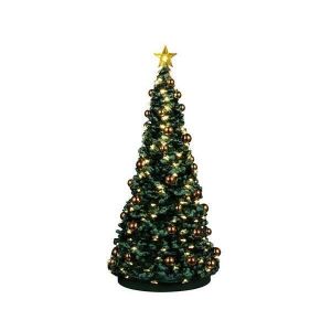 Lemax Accessoire lumineux pour village de Noël Sapin de Noël Joyeux – Ø 11,5 x H 24,5