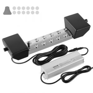 VEVOR Brumisateur à ultrasons 12 têtes, 9000 ml/h, fabricant de brouillard étanche IP67 avec alimentation 300 W, bouée, disques de rechange, pour étang, jardin, rocaille, serre, décoration d'Halloween