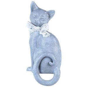 Image de United Labels Statuette Chat en résine grise 23 cm