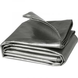 Bâc de protection en polyéthylène Bâc d'extérieur Couverture de bateau 280g/m2 4x5 m Gris Woltu