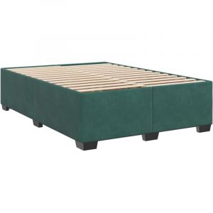 VidaXL Cadre de lit Vert foncé 160x200 cm Velours