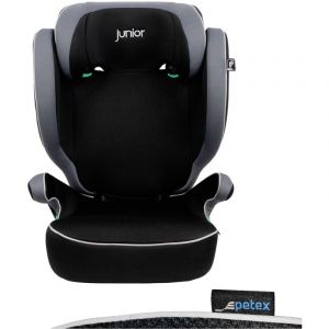 Grau PETEX Siège auto Basic i-Size conforme à la norme ECE R129 pour enfants d'environ 100 à 150 cm, hauteur réglable, gris, 1 pièce