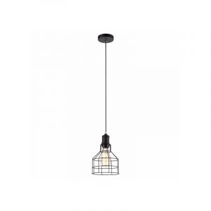 Italux Suspension industrielle et r&eacute;tro Synthia Noir hauteur 26 Cm