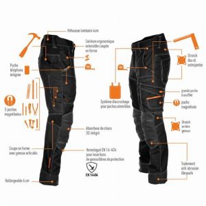 Bosseur Pantalon de travail Trident Standard Camel/ Noir T.46 - 11557-015