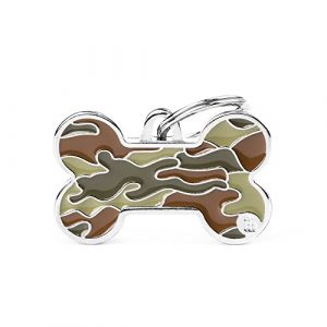 L Bone Camouflage Medaglietta Per Collare Green