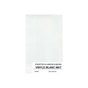 Silhouette Etiquettes autocollantes - Vinyle blanc mat A4