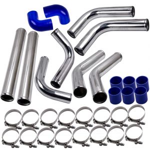 Image de Kit de tuyau de tuyauterie intercooler en aluminium 2.5 Turbo Turbo et collier de serrage chromé Compatible pour AUDI