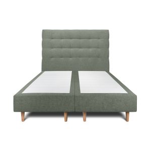 Lit avec tête de lit capitonnee et sommier Vert kaki 2x90x200