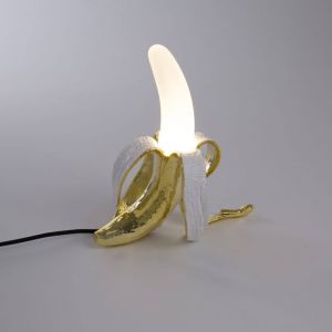 Image de Seletti BANANA LOUIE-Lampe à poser LED Banane Résine & Verre Givré H30cm Blanc